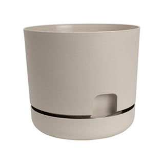 DCN Plastic Oasis Self-Watering Planter w/ Saucer, (8"), Mocha