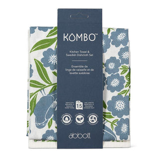 Birds & Leaves Dishcloth & Kitchen Towel Set