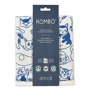 Playful Cats Dishcloth & Kitchen Towel Set