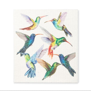 Hummingbirds Dishcloth 6.75x7.5"L