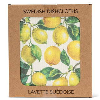 Lemons & Leaves Dishcloth 6.75x7.5"L