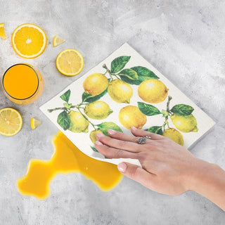 Lemons & Leaves Dishcloth 6.75x7.5"L