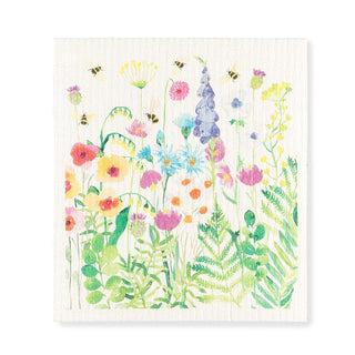 Bee Garden Dishcloth 6.75x7.5"L