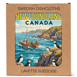 Scenic Newfoundland Dishcloth 6.75x7.5"L