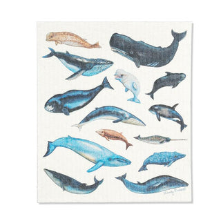 Whales Dishcloth 6.75x7.5"L