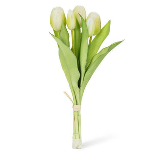 Lifelike 5 Stem Tulip Bunch White