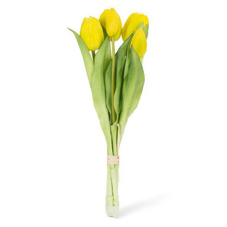 Lifelike 5 Stem Tulip Bunch Yellow