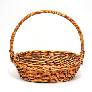MED OVAL HONEY WILLOW BASKET OVERHANDLE