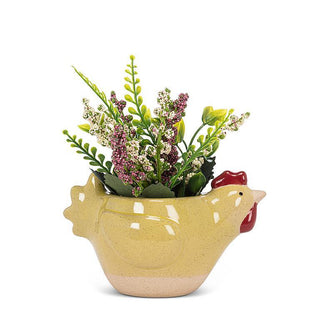 Small Chicken Planter Yellow 5"L