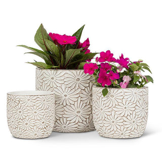 Medium Round Daisy Planter 4.5"H