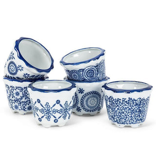Blue & White Small Planter 3"D (Assorted)