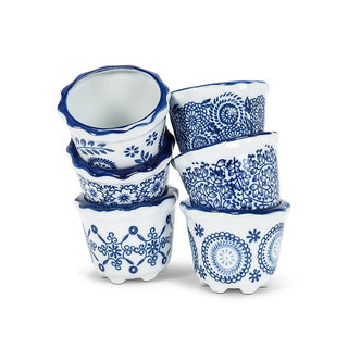 Blue & White Small Planter 3"D (Assorted)