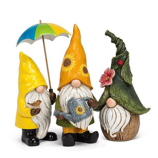 Large Gnome with Ladybug Hat 12.5"H