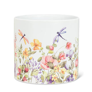 Large Dragonfly & Floral Planter 6.5"D