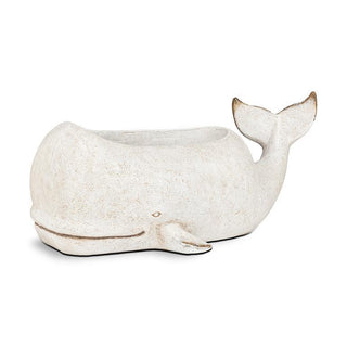 Large Whale Planter Grey 15"L