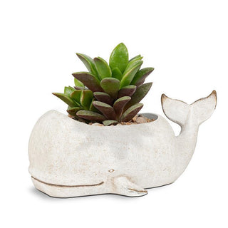 Large Whale Planter Grey 15"L
