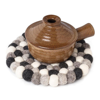 Felt Ball Trivet 8" Grey