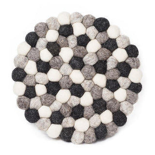 Felt Ball Trivet 8" Grey