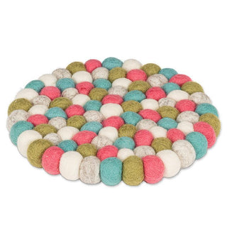 Felt Ball Trivet 8" Spring Pastels