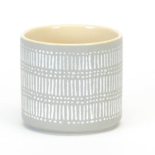 ROUND POT SILVER METALLIC PATTERN - 6.25D X 5.75H