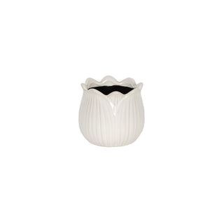 WHITE TULIP POT SMALL