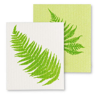 Fern Leaf Dishcloths. Set of 2