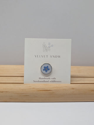 Lapel Pin | Forget Me Not | Round | Stainless Steel ($28)