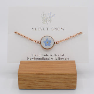 Bracelet | Forget Me Not | Round | Rose Toned Stainless Steel