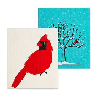 Abbott - Cardinal & Tree Dishcloths. Set of 2