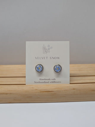 Stud Earrings | Forget Me Not | Medium, Round | Stainless Steel