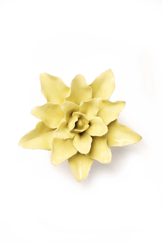 Lime Yellow Tiger Lily Ceramic Wall Flower