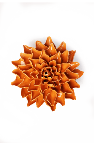Orange Autumn Azalea Ceramic Wall Flower