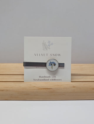 Tie Clip | Forget Me Not | Round | Stainless Steel ($40)