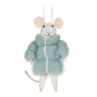 Abbott - Mouse in Puffy Parka Ornament Blue 4.5"