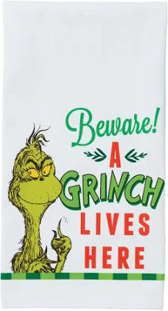 Department 56 Dr. Seuss Grinch Beware Tea Towel