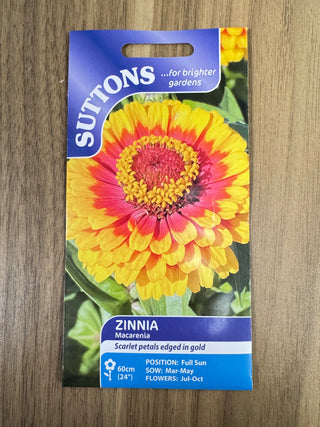 Suttons Seeds - Zinnia Macarenia