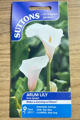 Suttons Seeds - Arum Lily Pink Splash