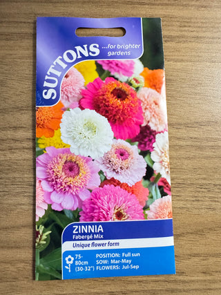 Suttons Seeds - Zinnia Faberge Mix