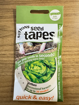 Suttons Seeds Tapes - Lettuce Successional Harvests
