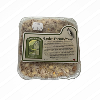 Packaged Garden Friendly Suet with Mill Creek label on a white background