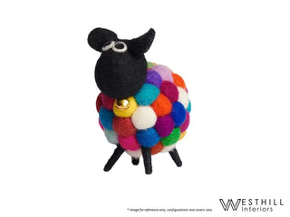MODWOOL Felt Ball 3.5 Inch Tall Sheep Multicolor