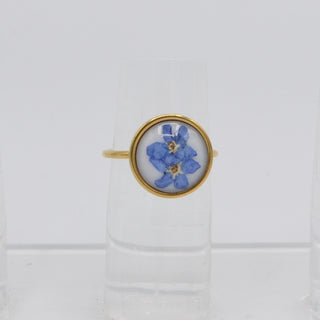 Adjustable Ring | Forget Me Not | Gold Stainless Steel