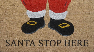 Santa Stop Christmas Door Mat