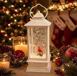 Cardinal Lantern Snowglobe