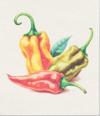 Trio of Peppers Dishcloth