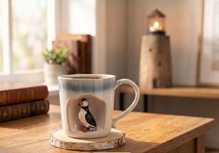 Ombre Taper Mug with Puffin