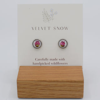 Stud Earrings | Bog Laurel | Small, Round | Stainless Steel