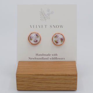 Stud Earrings | Heather | Large, Round | Rose Gold Toned Stainless Steel