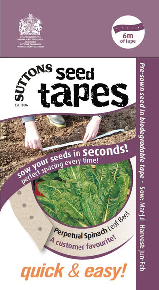 Suttons Seed Tape - Perpetual Spinach Leaf Beet