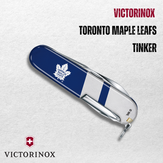 Victorinox Toronto Maple Leafs Tinker knife on a light gray background
